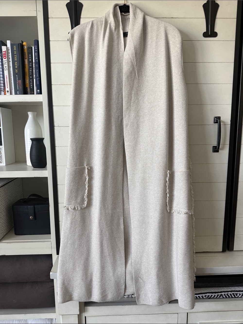 Open-Front tahari Cream duster